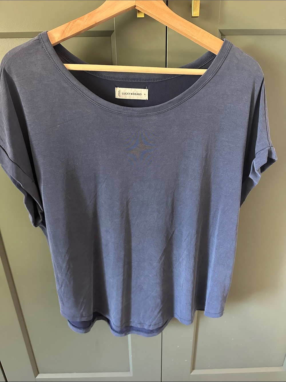 Lucky Brand Relaxed Boxy Tee in Slate Blue